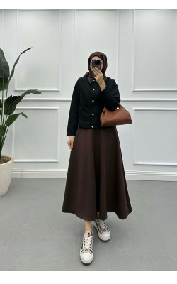 Sare Fashion Velvet Collar Lined Jacket Black