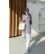 Sare Fashion Thick Striped Viscose Tunic Navy Blue
