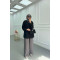 Sare Fashion Heart Embroidered Linen Shirt Black