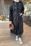 Sare Fashion Hooded Coat Black