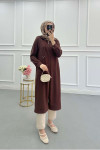 Sare Fashion Hooded Aerobin Tunic Brown