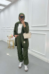 Sare Fashion Hooded Parachute Suit Khaki