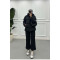 Sare Fashion Hooded Puffer Lined Coat Black