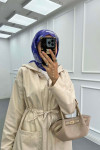 Sare Fashion Hooded Drawstring Trench Coat Beige