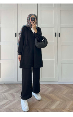 Sare Fashion Oysh Hooded Pocket Suit Black