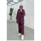 Sare Fashion Hooded Pocket Scuba Suit Claret Red