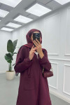 Sare Fashion Hooded Pocket Scuba Suit Claret Red Sare Fashion Hooded Pocket Scuba Suit Claret Red
