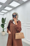 Sare Fashion Hooded Pocket Scuba Suit Brown
