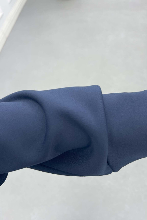 Sare Fashion Hooded Pocket Scuba Suit Navy Blue Sare Fashion Hooded Pocket Scuba Suit Navy Blue