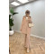 Sare Fashion Hooded Pocket Suit Beige