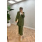 Sare Fashion Hooded Pocket Suit Khaki
