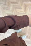Sare Fashion Hooded Pocket Suit Brown