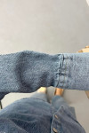 Hooded Denim Jacket Blue