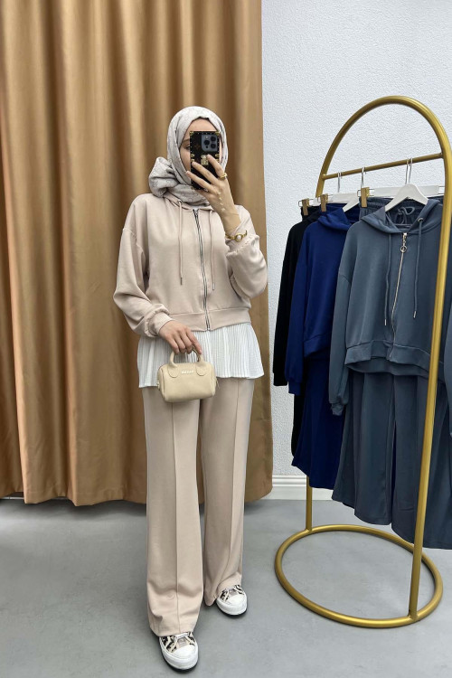 Oysh Hooded Set Beige