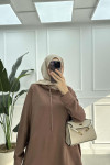 Sare Fashion Oysh Hooded Set Brown Sare Fashion Oysh Hooded Set Brown