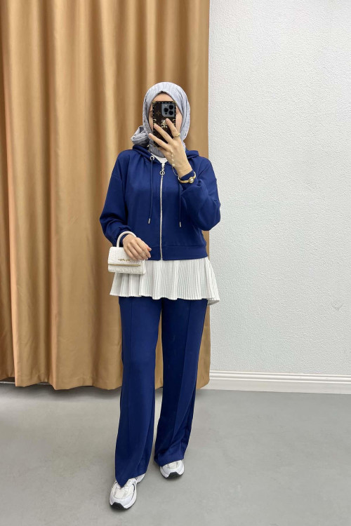 Oysh Hooded Suit Navy Blue