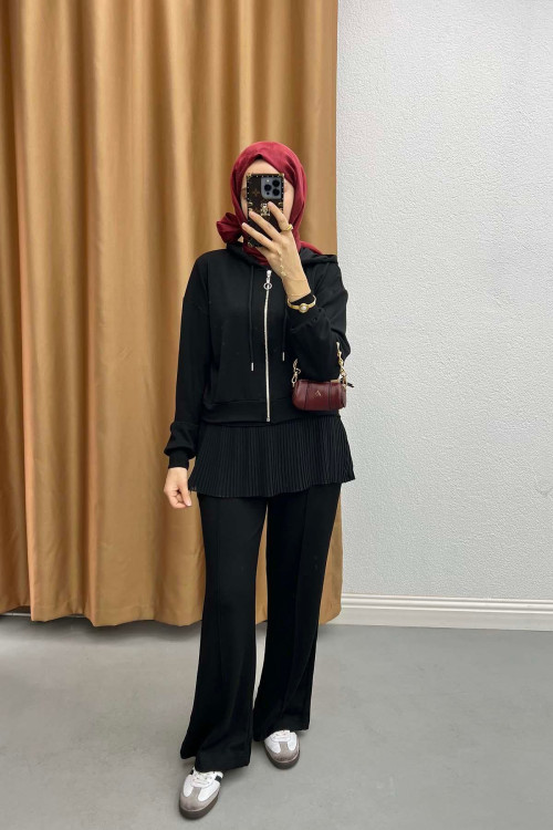 Oysh Hooded Set Black