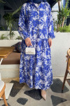 Sare Fashion Mixed Pattern Viscose Dress Saxe Blue