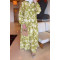 Sare Fashion Mixed Pattern Viscose Dress Oil Green