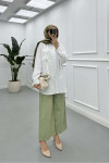 Sare Fashion Butterfly Detailed Long Sleeve Shirt White