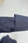 Sare Fashion Belt Detail Denim Jacket Dark Navy Blue