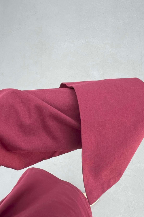 Sare Fashion Belt Detailed Jacket Claret Red
