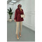 Sare Fashion Belt Detailed Jacket Claret Red