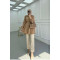 Sare Fashion Textured Shirt with Belt Detail, Brown