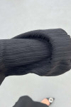 Sare Fashion Belt Detailed Textured Shirt Black