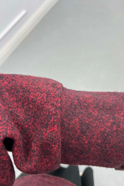 Sare Fashion Belt Buckle Detailed Cashmere Coat Burgundy Sare Fashion Belt Buckle Detailed Cashmere Coat Burgundy