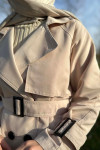 Sare Fashion Belted Lined Trench Coat Beige Sare Fashion Belted Lined Trench Coat Beige