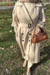 Sare Fashion Belted Lined Trench Coat Beige Sare Fashion Belted Lined Trench Coat Beige