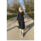 Sare Fashion Belted Lined Trench Coat Navy Blue