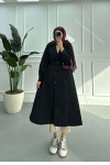 Sare Fashion Belted Lined Trench Coat Black Sare Fashion Belted Lined Trench Coat Black