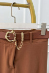 Sare Fashion Belted Wide Leg Trousers Brown