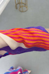 Sare Fashion Belted Patterned Viscose Dress in Multicolor