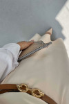 Sare Fashion Belted Sleeveless Dress Beige