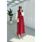 Sare Fashion Belted Sleeveless Dress Burgundy