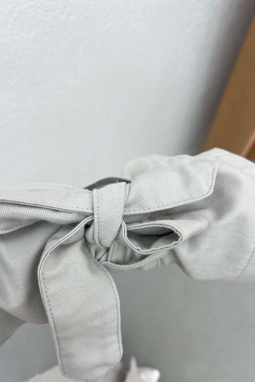 Sare Fashion Belted Denim Trench Coat Gray