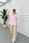 Sare Fashion Belted Palazzo Trousers Beige
