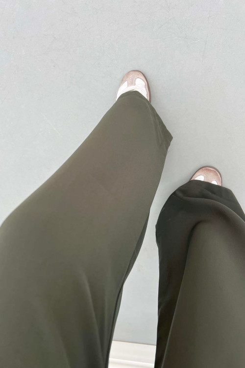 Sare Fashion Belted Palazzo Trousers Khaki