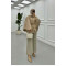 Sare Fashion Belted Poncho Coat Mink