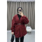 Belted Plush Jacket Claret Red
