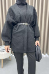 Belted Plush Jacket Black Belted Plush Jacket Black