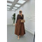 Sare Fashion Belted Pop Skirt Brown