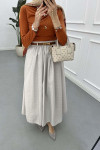 Sare Fashion Belted Pop Skirt Stone