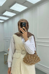 Sare Fashion Belted Vest Set Beige