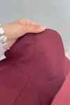 Sare Fashion Belted Vest Set Claret Red