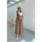 Sare Fashion Belted Vest Set Brown