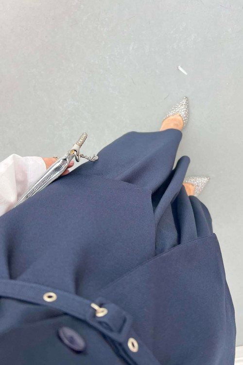 Sare Fashion Belted Vest (Lined) Suit Navy Blue Sare Fashion Belted Vest (Lined) Suit Navy Blue